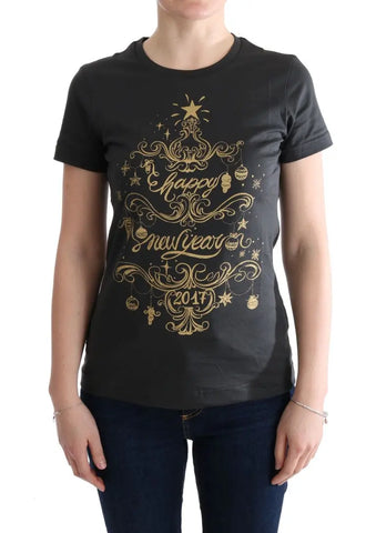 Gray Cotton 2017 Motive T-Shirt Dolce & Gabbana