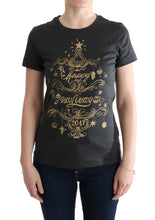 Gray Cotton 2017 Motive T-Shirt Dolce & Gabbana
