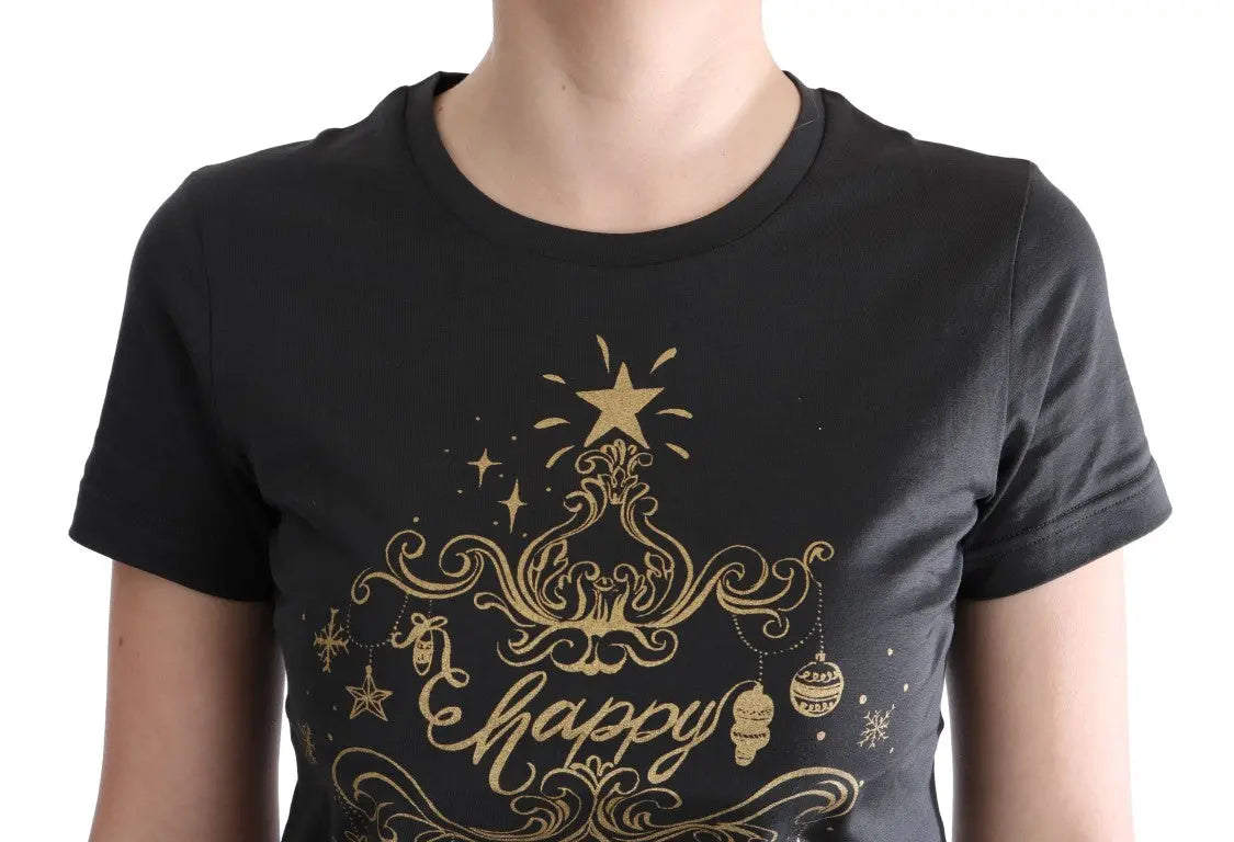 Gray Cotton 2017 Motive T-Shirt Dolce & Gabbana