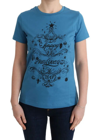 Blue Cotton 2017 Motive T-Shirt Dolce & Gabbana