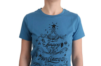 Blue Cotton 2017 Motive T-Shirt Dolce & Gabbana