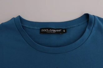 Blue Cotton 2017 Motive T-Shirt Dolce & Gabbana