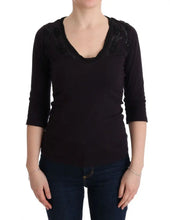 Purple V-neck Cotton T-shirt Costume National