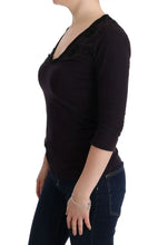 Purple V-neck Cotton T-shirt Costume National