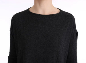 Gray Viscose Knitted Sweater Costume National