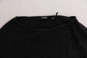 Gray Viscose Knitted Sweater Costume National