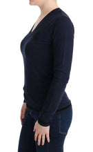 Blue V-neck Viscose Sweater Costume National