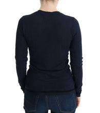 Blue V-neck Viscose Sweater Costume National