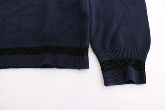 Blue V-neck Viscose Sweater Costume National