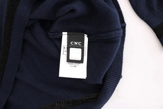 Blue V-neck Viscose Sweater Costume National