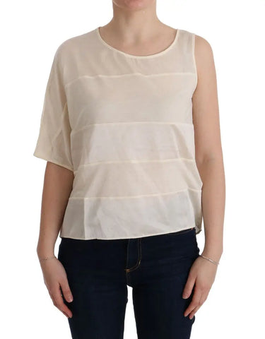 Beige Asymmetric Top Blouse Costume National