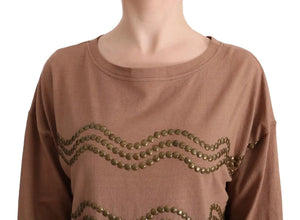 Brown Cotton Studded Sweater John Galliano