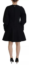 Dolce & Gabbana Cotton Black Long Sleeves A-line Mini Dress