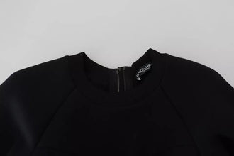 Dolce & Gabbana Cotton Black Long Sleeves A-line Mini Dress