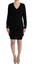 Black Wool Long Sleeve Shift Dress MARGHI LO'