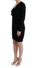 Black Wool Long Sleeve Shift Dress MARGHI LO'