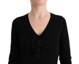 Black Wool Long Sleeve Shift Dress MARGHI LO'