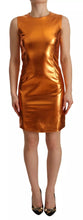 Dolce & Gabbana Metallic Orange Sleeveless Sheath Dress