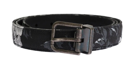 Black Cayman Linen Leather Belt Dolce & Gabbana