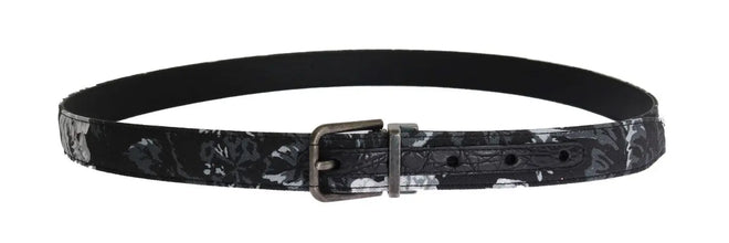 Black Cayman Linen Leather Belt Dolce & Gabbana