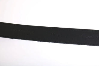 Black Cayman Linen Leather Belt Dolce & Gabbana