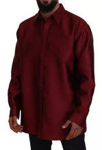 Dolce & Gabbana Bordeaux Cotton Long Sleeve Men Formal Shirt