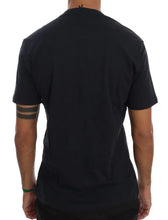 Blue Cotton V-neck T-Shirt Daniele Alessandrini