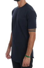 Blue Cotton Crewneck T-Shirt Daniele Alessandrini