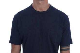 Blue Cotton Crewneck T-Shirt Daniele Alessandrini