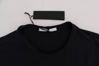 Blue Cotton Crewneck T-Shirt Daniele Alessandrini