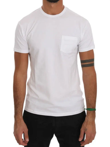 White Cotton Crewneck T-Shirt Daniele Alessandrini