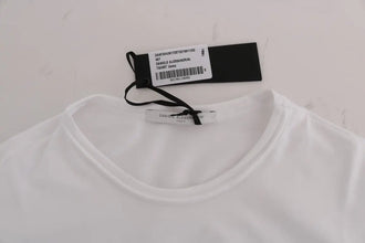White Cotton Crewneck T-Shirt Daniele Alessandrini