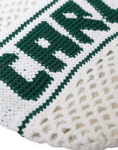 Dolce & Gabbana White Green Knitted Cotton Logo Shopping Tote Bag