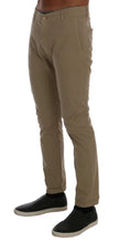 Beige Cotton Stretch Slim Fit Chinos Daniele Alessandrini