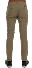 Beige Cotton Stretch Slim Fit Chinos Daniele Alessandrini
