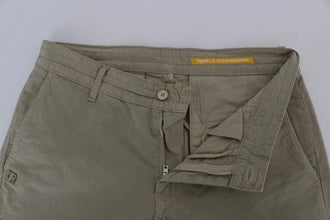 Beige Cotton Stretch Slim Fit Chinos Daniele Alessandrini