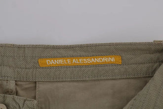 Beige Cotton Stretch Slim Fit Chinos Daniele Alessandrini