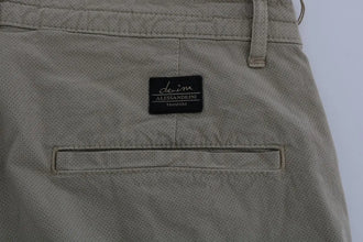 Beige Cotton Stretch Slim Fit Chinos Daniele Alessandrini