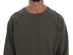 Green Crewneck Cotton Sweater Daniele Alessandrini