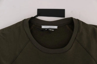 Green Crewneck Cotton Sweater Daniele Alessandrini