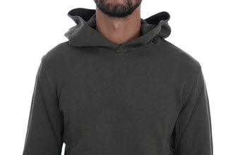 Green Pullover Hodded Cotton Sweater Daniele Alessandrini