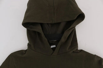 Green Pullover Hodded Cotton Sweater Daniele Alessandrini