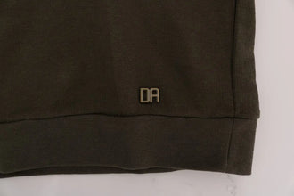 Green Pullover Hodded Cotton Sweater Daniele Alessandrini