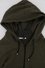 Green Full Zipper Hodded Cotton Sweater Daniele Alessandrini
