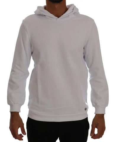 White Pullover Hodded Cotton Sweater Daniele Alessandrini