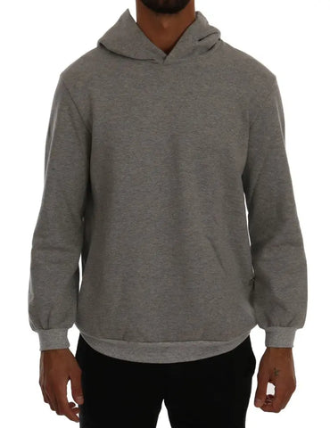 Gray Pullover Hodded Cotton Sweater Daniele Alessandrini