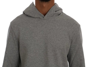 Gray Pullover Hodded Cotton Sweater Daniele Alessandrini