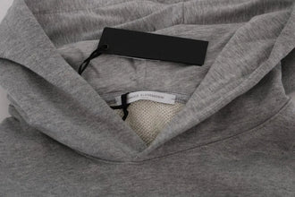 Gray Pullover Hodded Cotton Sweater Daniele Alessandrini