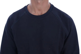 Blue Crewneck Cotton Sweater Daniele Alessandrini