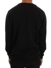 Black Crewneck Cotton Pullover Sweater Daniele Alessandrini